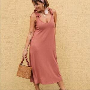 Smash + Tess Midi Dress in Dusty Rose